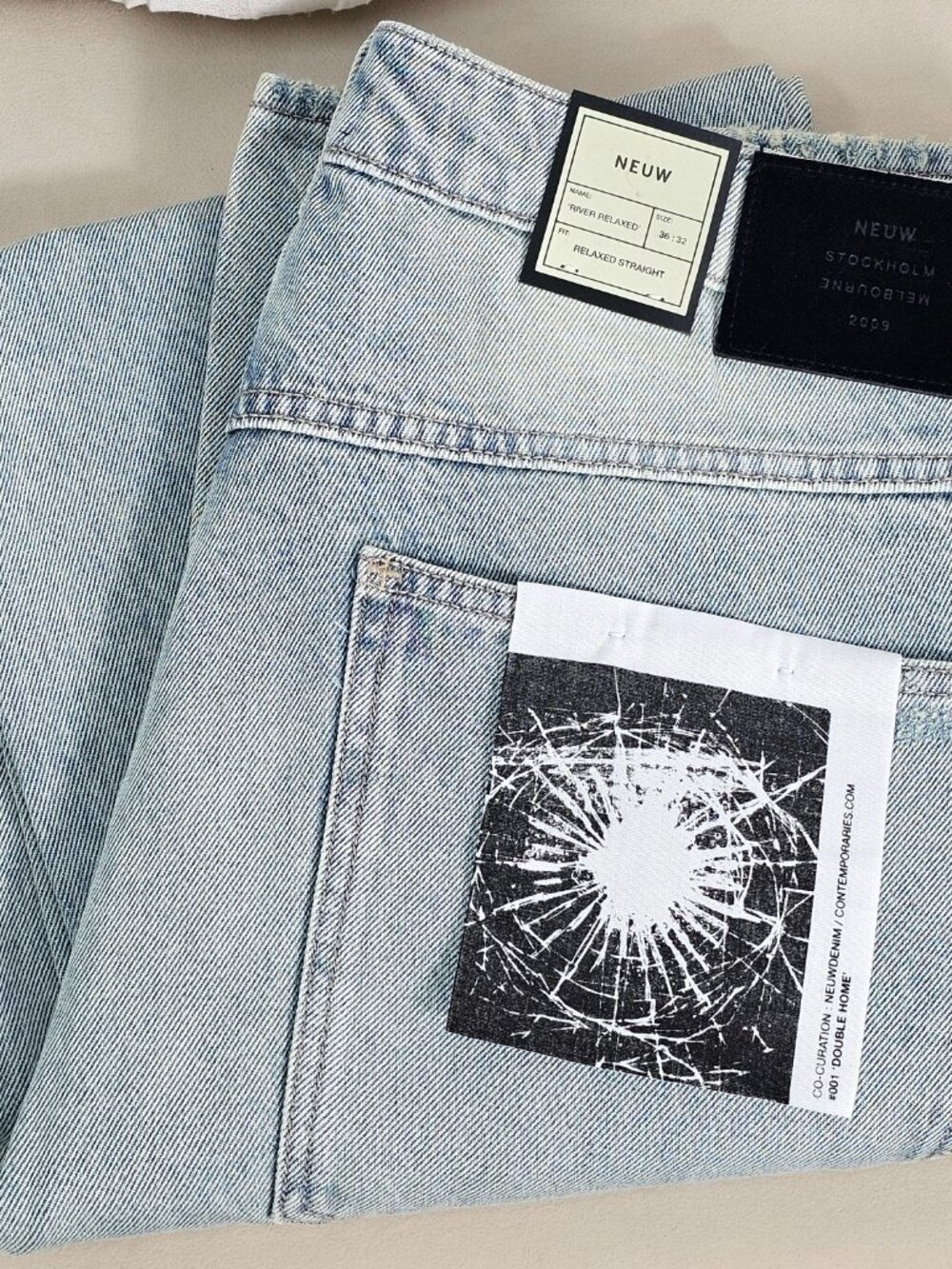 NEUW River Relaxed Straight Jeans Men’s 36x32 NWT Light Wash Australian Denim